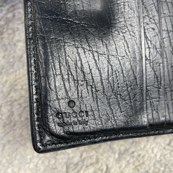 Vintage Gucci Monogram GG Bifold Wallet Black Canvas Metal Clasp Horsebit - Picture 13 of 17